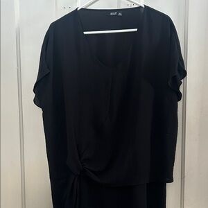 a.n.a Elegant Black Knot Detail Top